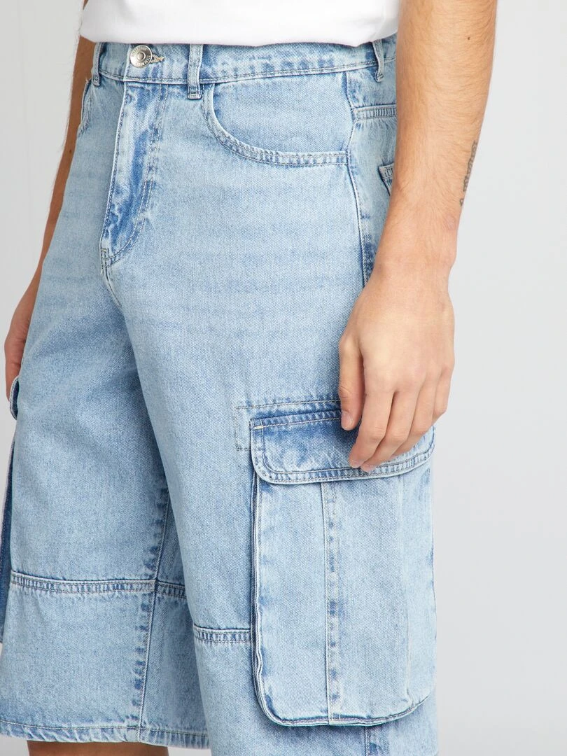 Bermuda avec poches sur les côtés   Bleu