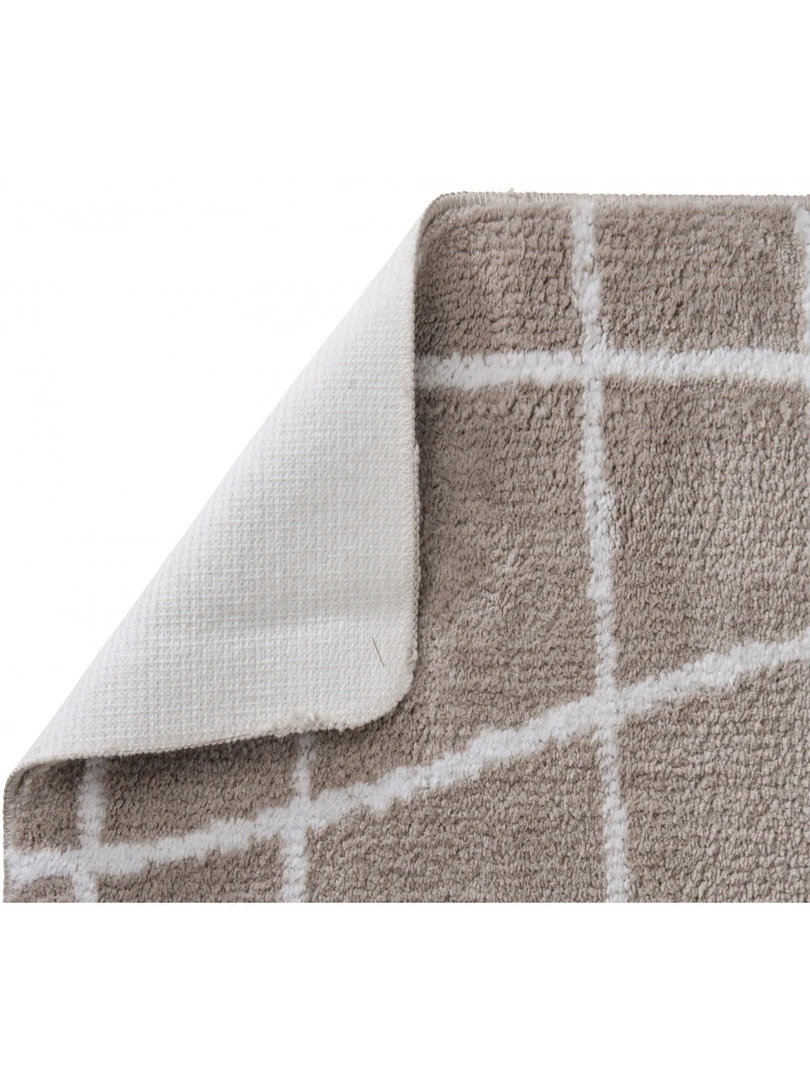 Tapis De Bain Fantaisie Polyester Taupe 50x80cm Abstrait   Marron