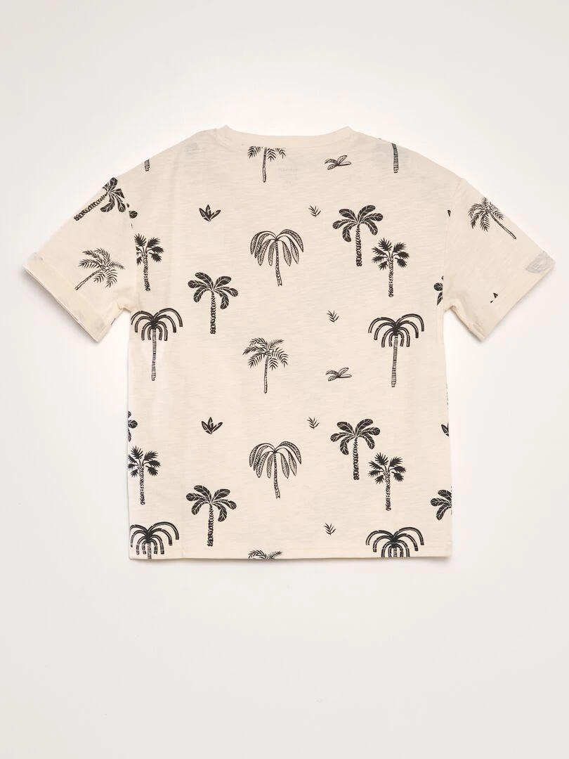 T shirt imprimé fantaisie   Beige