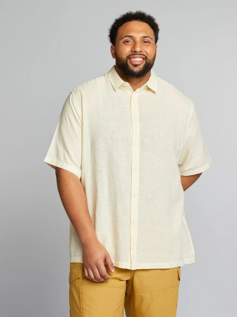 Chemise manches courtes Jaune