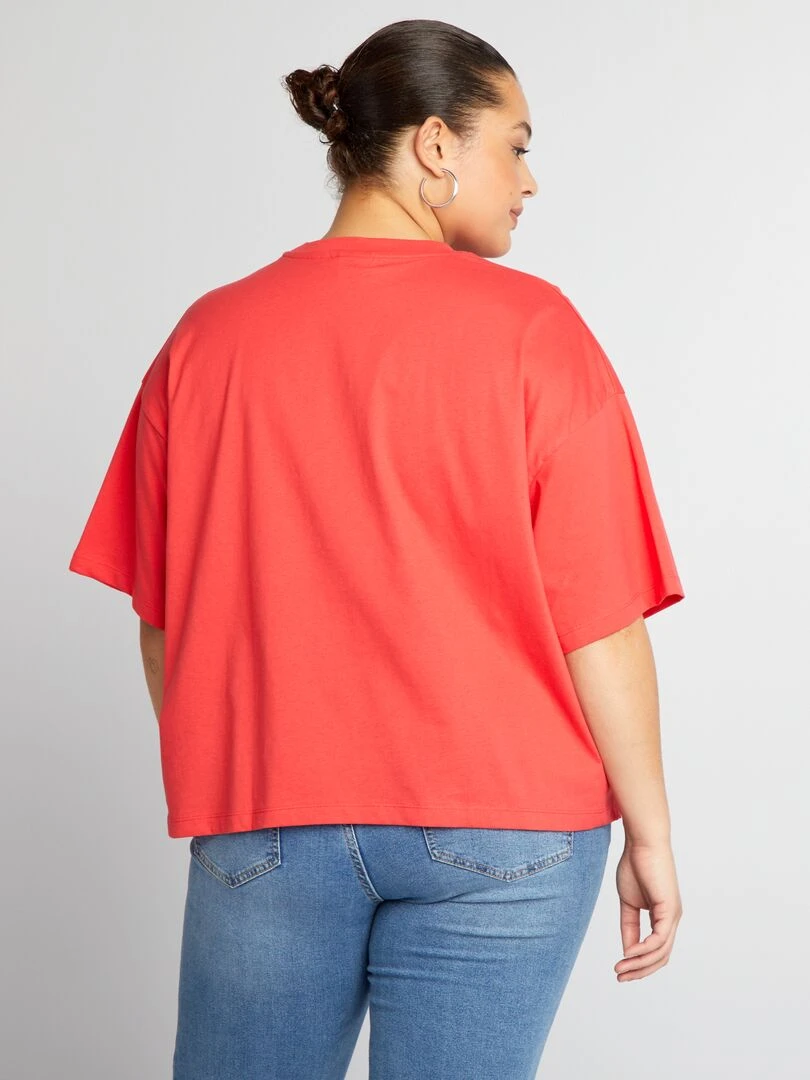 Tee shirt court imprimé 'Donald'   Rouge