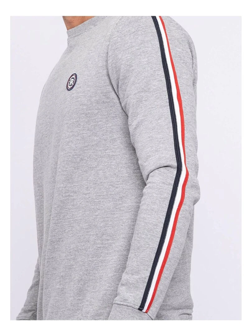 Sweat col rond pur coton WIMOLO   Gris