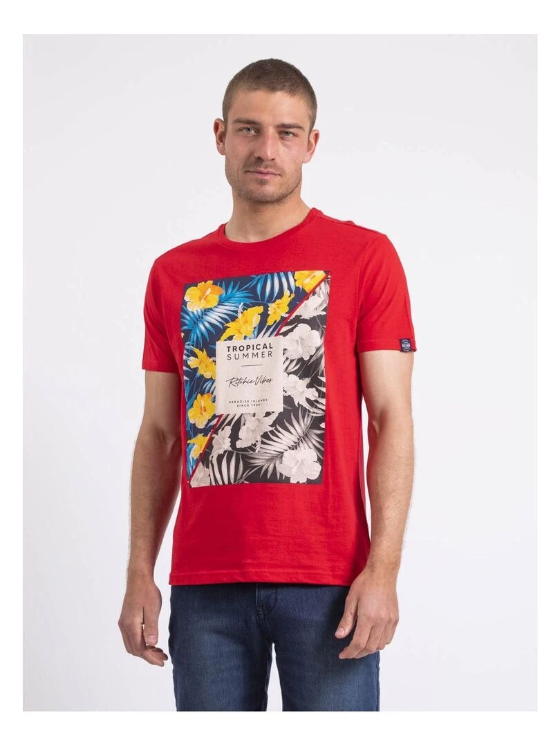 T shirt col rond NIRAYMAN Rouge