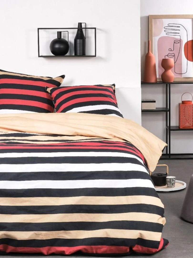 Housse de couette Sunshine 11.1 + taie(s) 100% coton 57 fils Beige