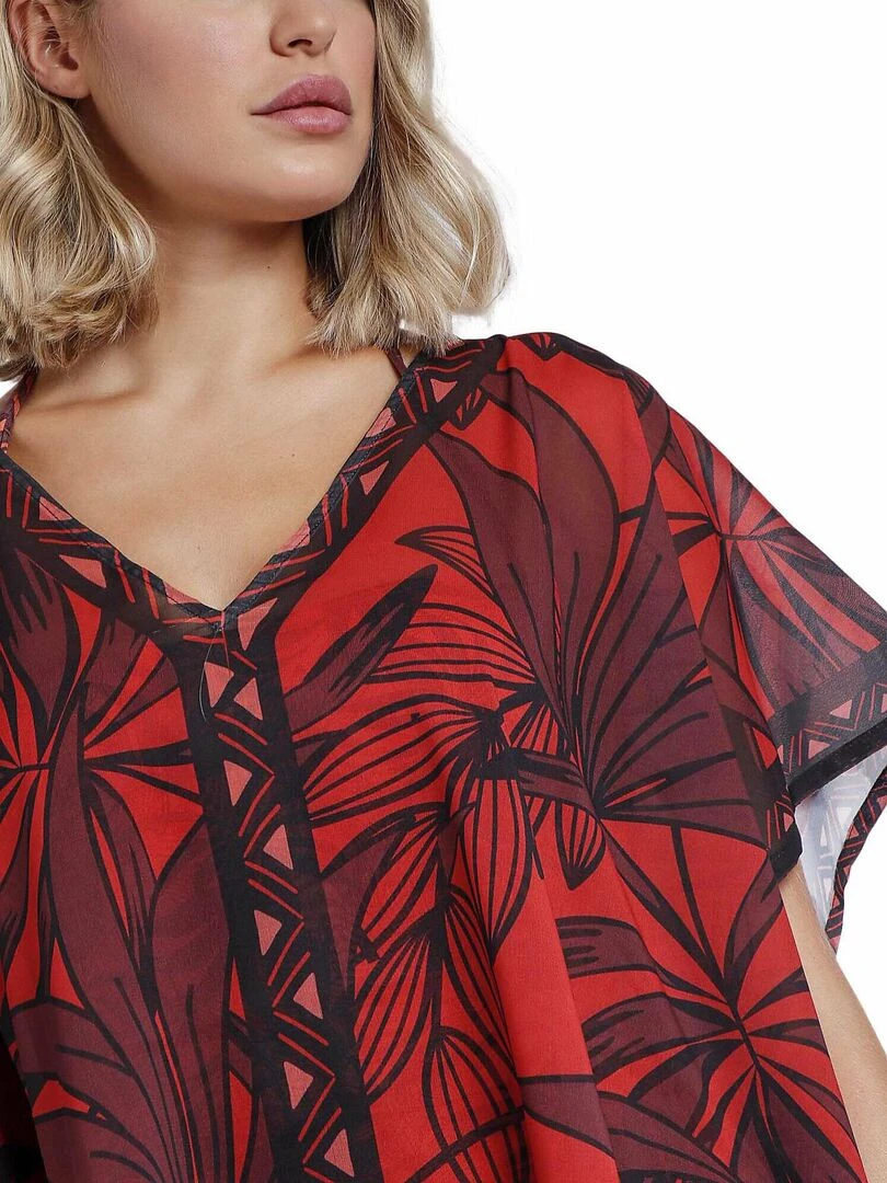 Caftan de plage Sunset Palm   Marron