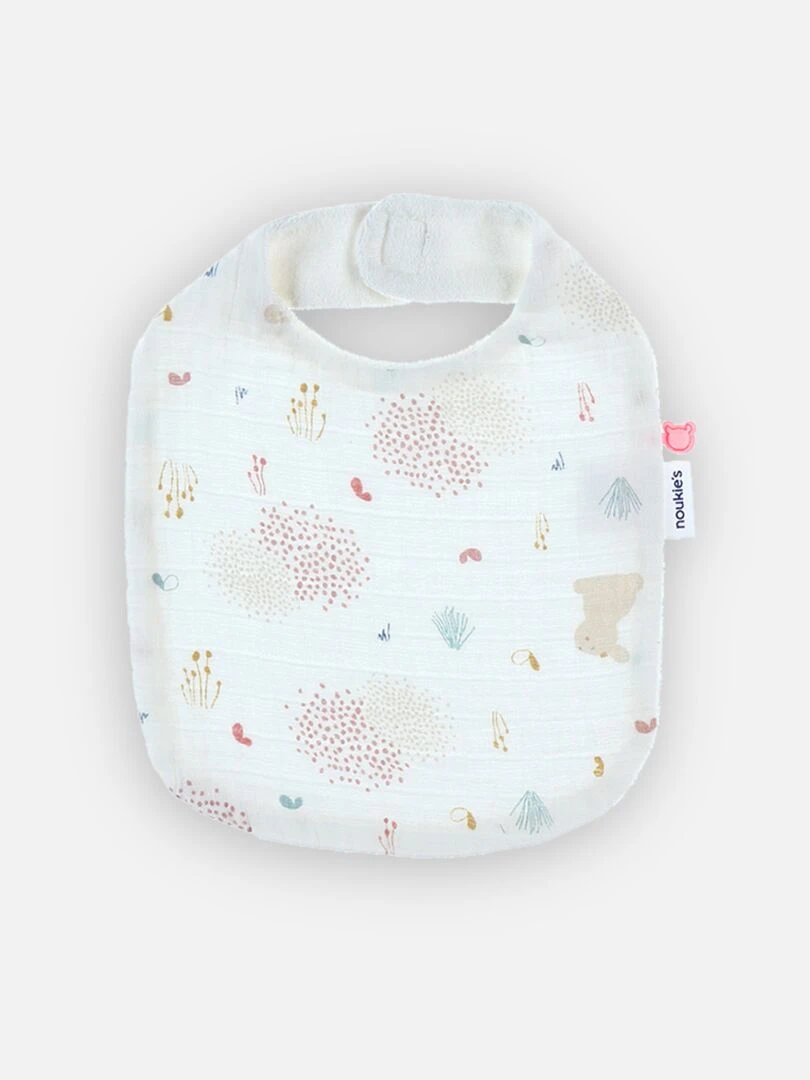 Lot De 3 Bavoirs En Mousseline De Coton Bio Lina Et Joy   Bleu