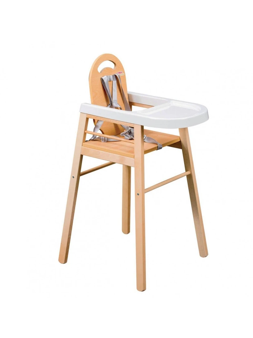 Combelle Chaise Haute Bébé Lili Vernis Naturel 52x96cm Marron