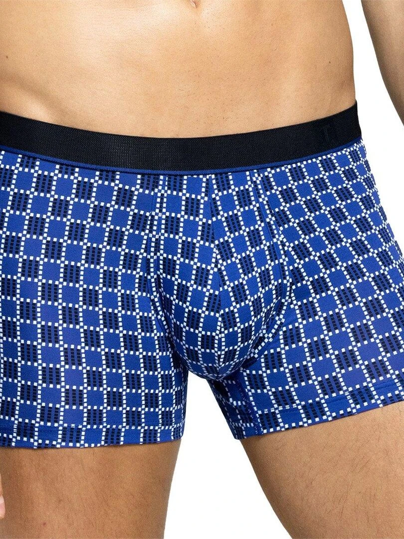 Boxer imprimé carreaux en lyocell I am Dew Bleu