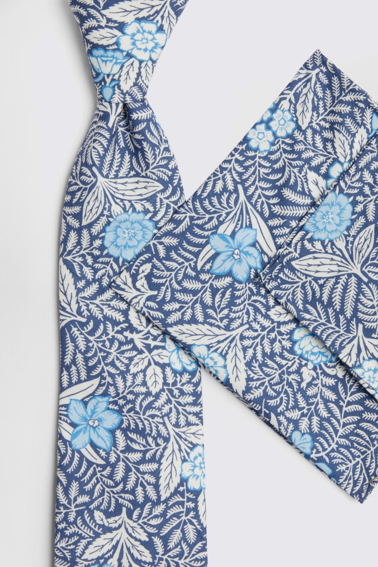 Blue Floral Tie Made with Liberty Fabric   Buy Online at Moss