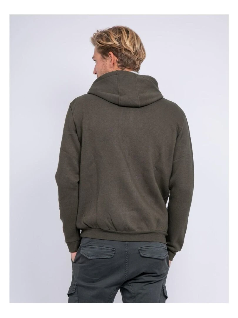 Sweat zippé capuche WAMIN Kaki