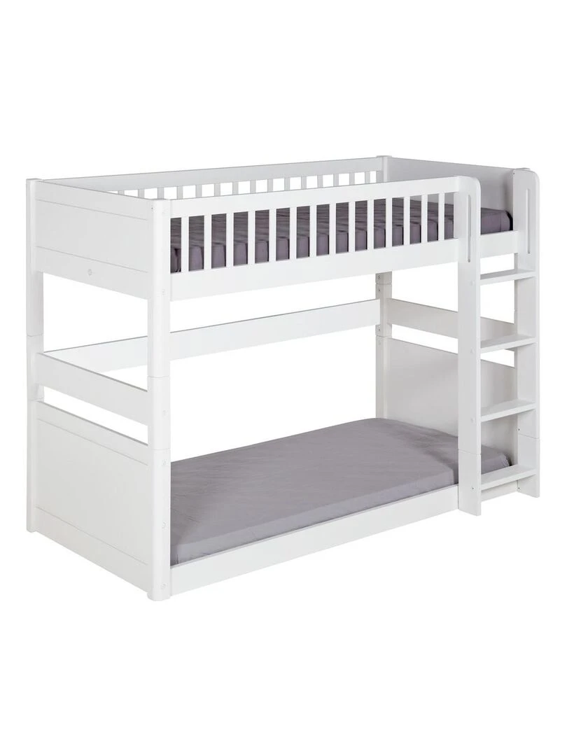 Pack lit superposé avec 2 matelas Victoria AKITEN RETAIL Blanc Blanc