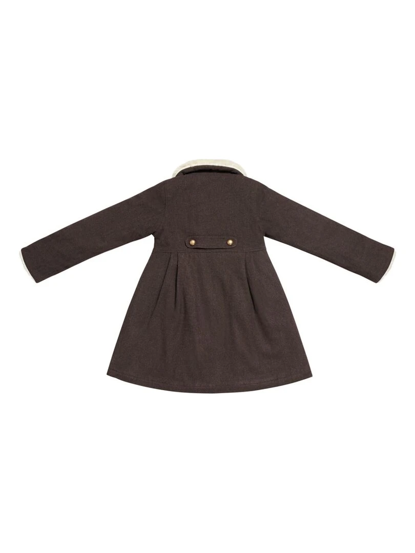 Manteau Fille  Laine Marron Fausse Fourrure Beige  ANOUSHKA   'LA FAUTE A VOLTAIRE'   Marron chocolat