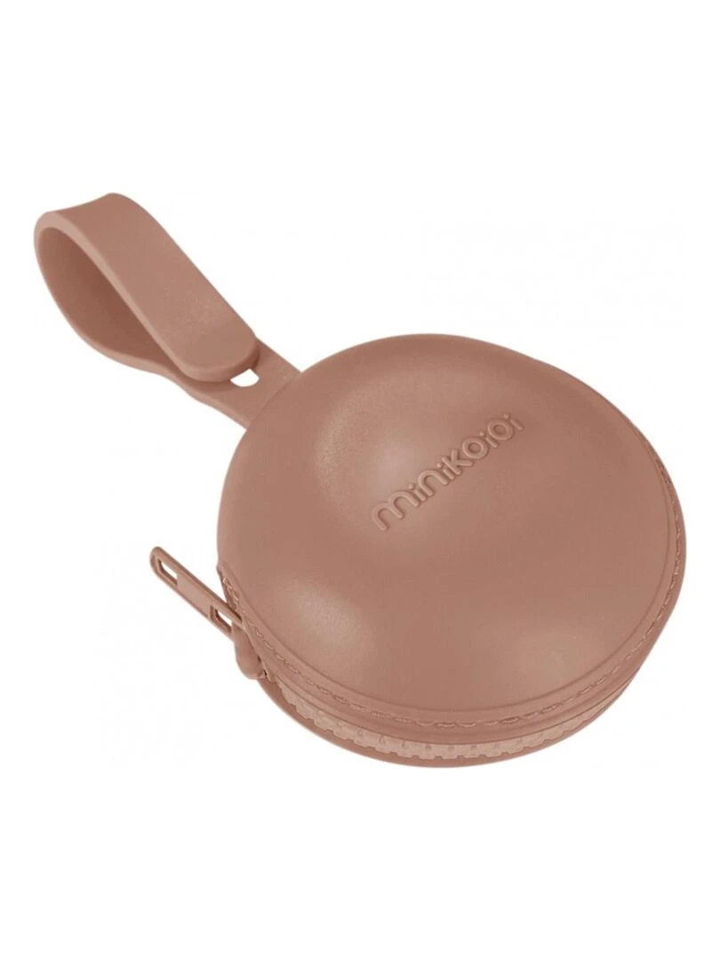 Range sucette zippé en silicone Marron caramel