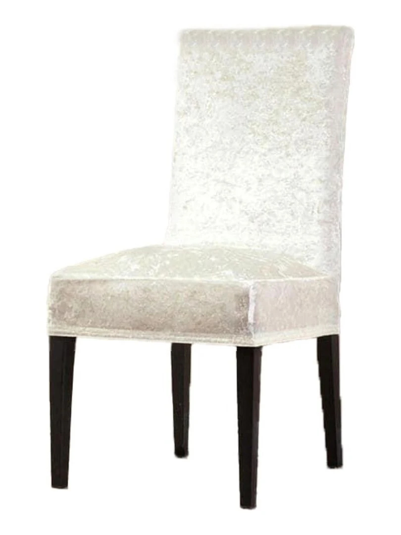 1 Housse de chaise velours Ecru Ecru