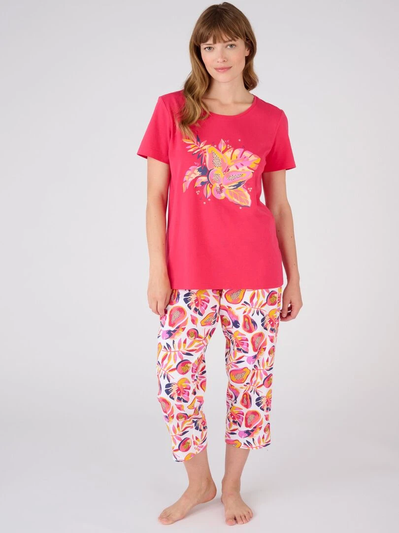 Tee shirt de pyjama pur coton Damart Magenta