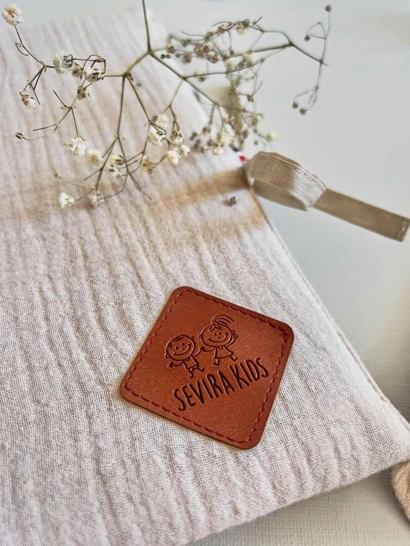 Protège carnet de santé en gaze de coton  Jeanne   Blanc