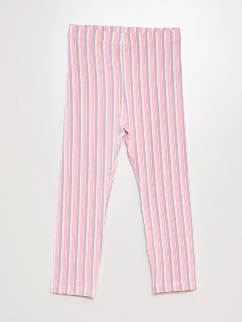 Legging fantaisie Rose rayé