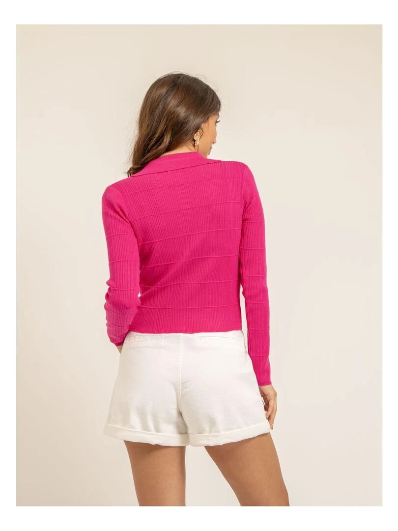 Short taille haute avec ceinture XABEILLE Blanc