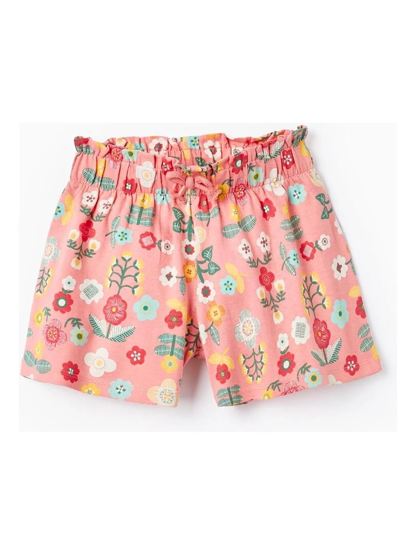 Short en Coton avec Imprimé Floral pour Fille CUBA Rose