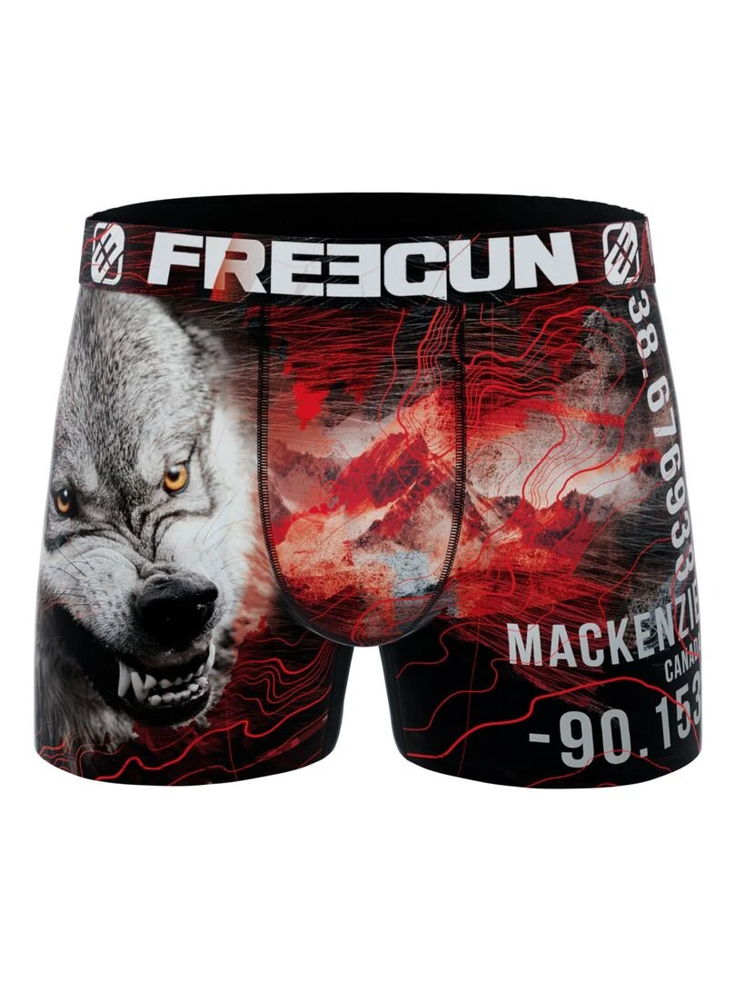 Lot de 3 boxers garçon en polyester recyclé Animail Savage Freegun   Bleu