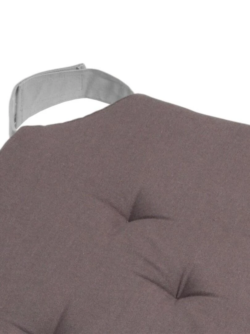 Lot de 4 galettes de chaise Duo velcro 38x38 gris perle Gris