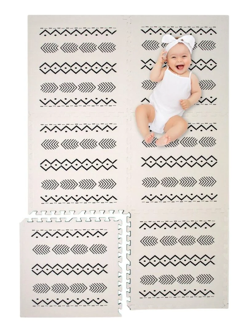 Tapis De Jeu Enfant Puzzle Arc En Ciel par Kidolo 120 x 180 cm Beige