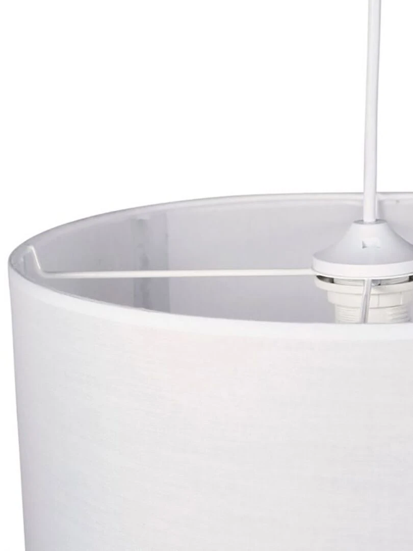 Suspension gigogne ronde cannage tissu blanc D35 Blanc