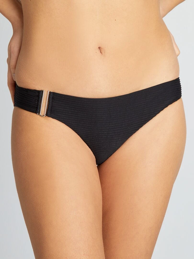 Culotte de bain en maille gaufrée noir