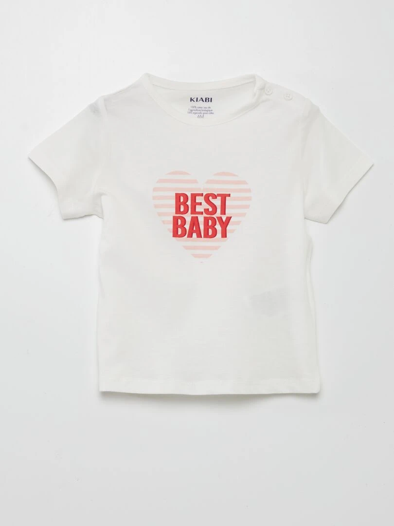 T shirt fête des mères Blanc cœur