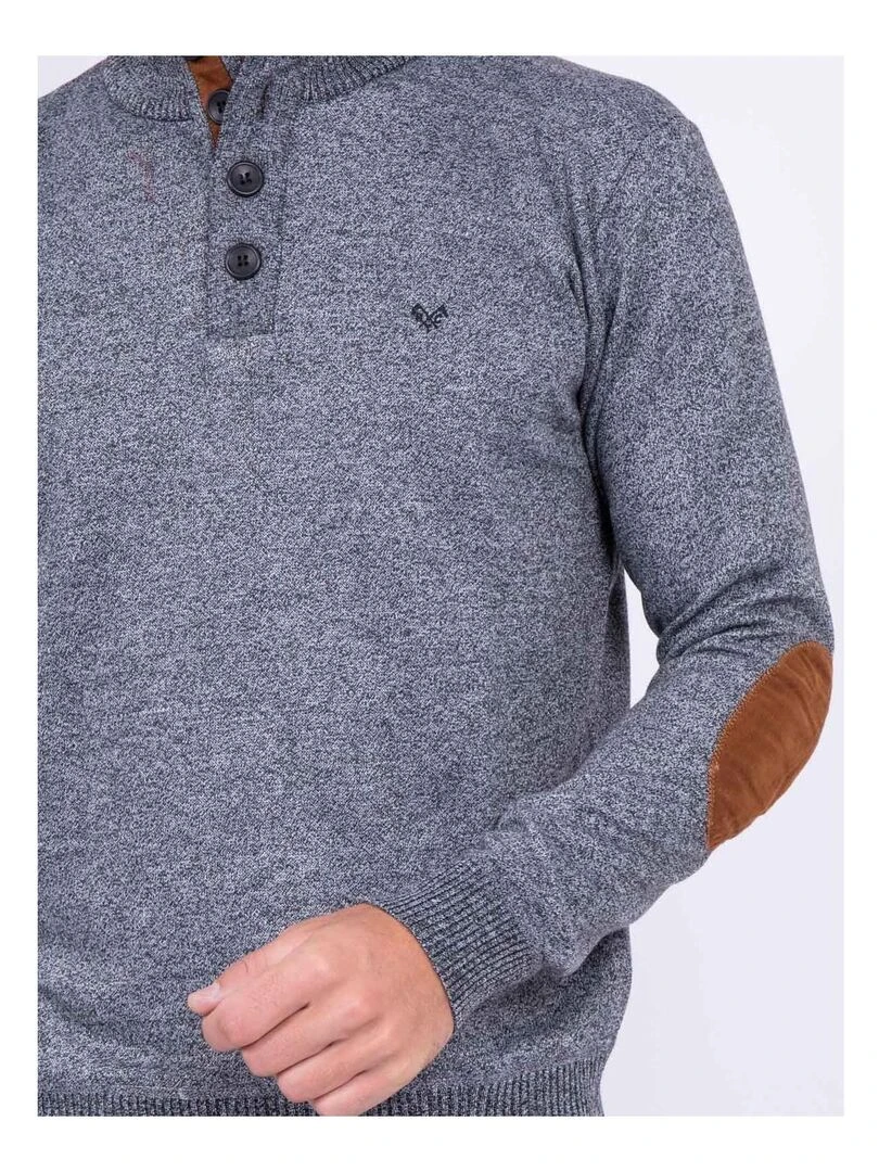 Pull col montant LABERVIL   Gris chiné