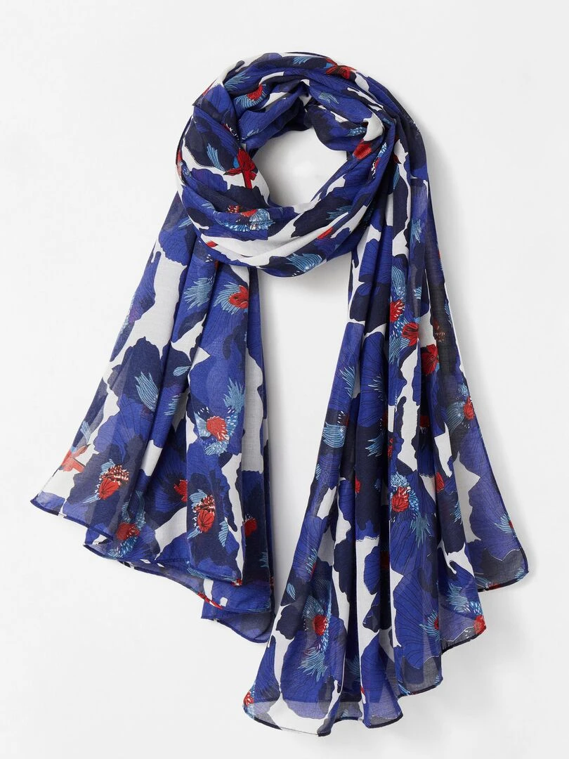 Foulard fluide imprimé Damart Bleu marine