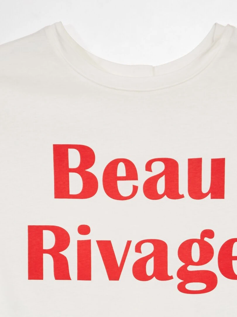 Tee shirt 'Beau Rivage' So Easy Blanc/rouge