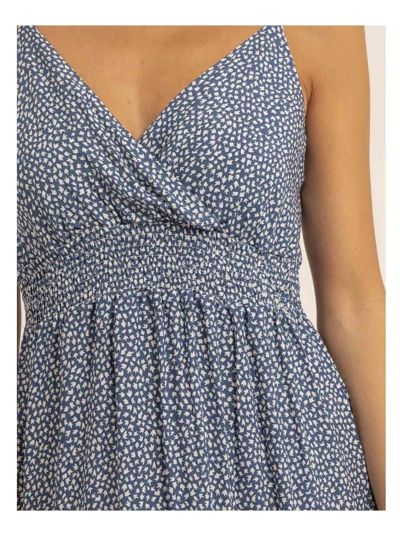 Robe longue motifs IBALMIE   Bleu