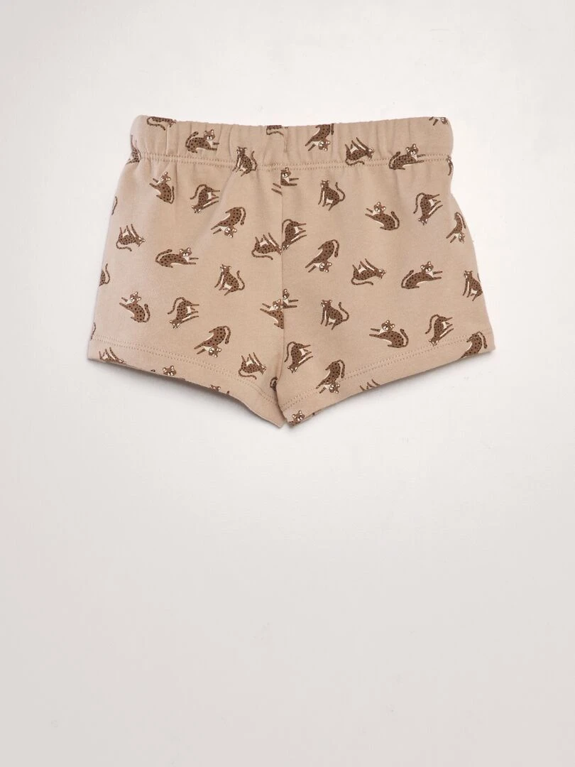 Ensemble t shirt + short   2 pièces   Mixte   Beige