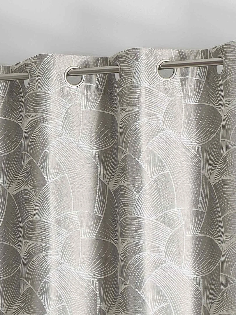 Rideau d'ameublement à jacquard japonisant   Beige