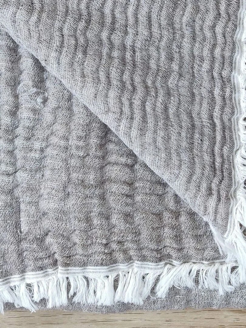 Plaid en gaze hivernale Gris clair