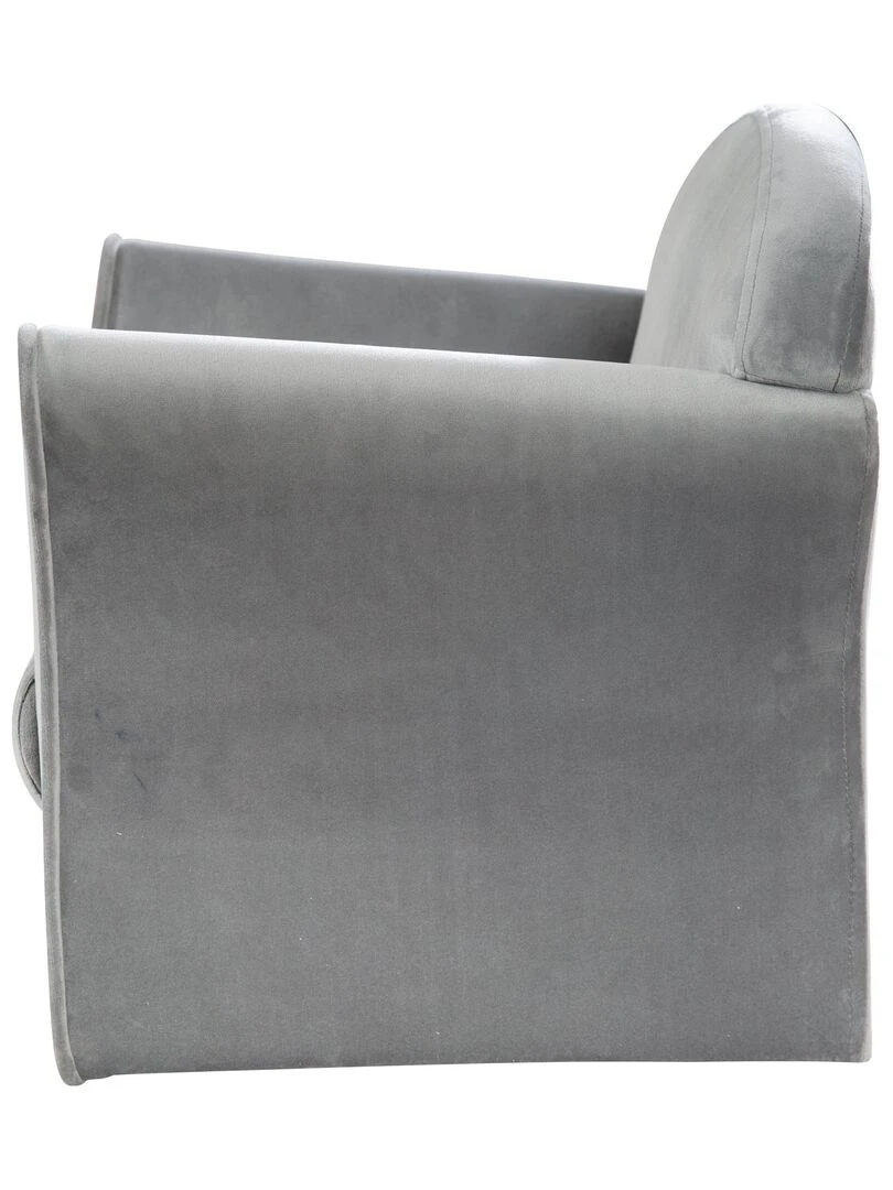 ROBA Fauteuil Club en Velours "Lil Sofa"   Chaise Rembourrée avec Accoudoirs Confortable   Gris   Gris