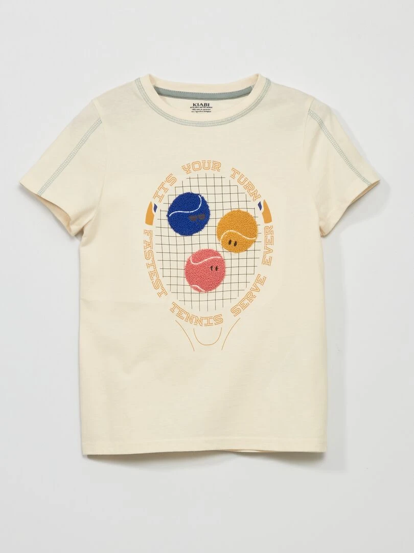 T shirt à manches courtes Ecru
