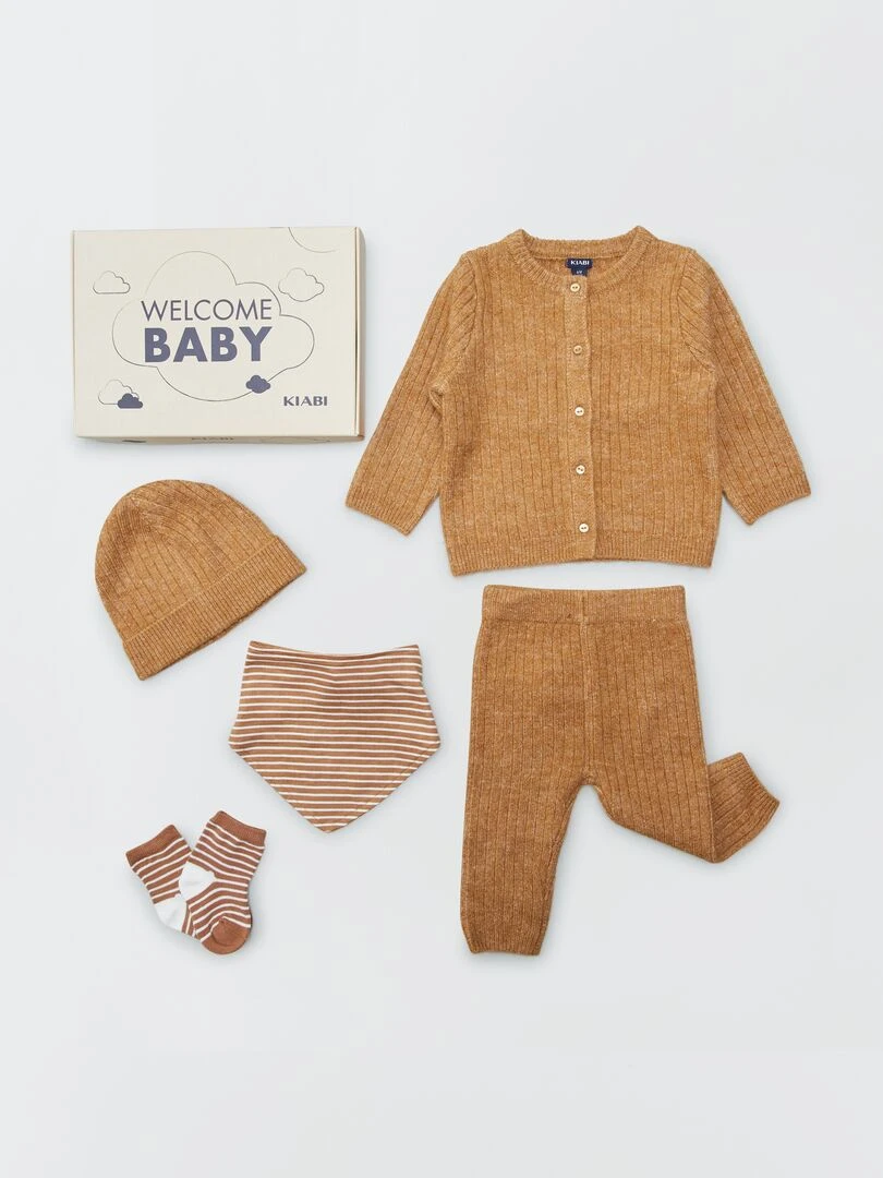 Box de naissance 'Welcome Baby' 5 pièces Mixte Marron