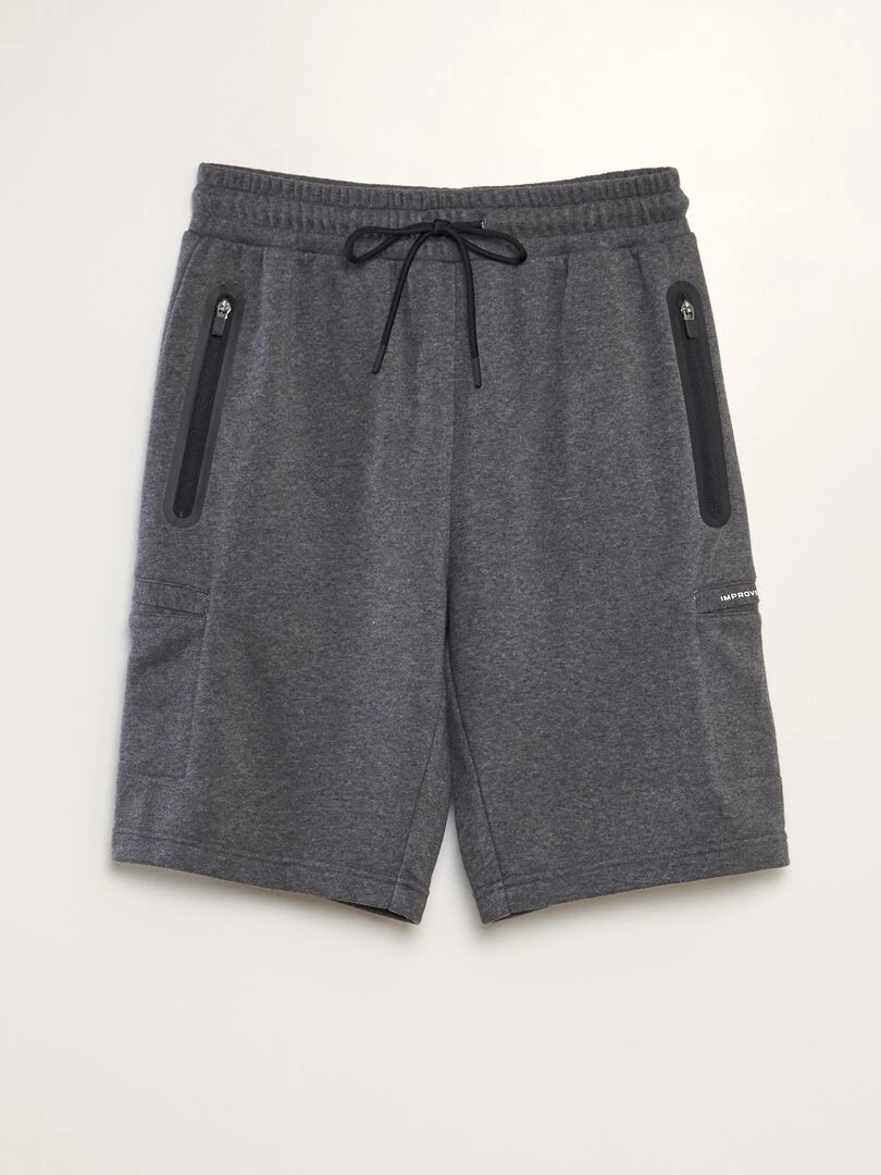 Short de jogging façon french terry Gris