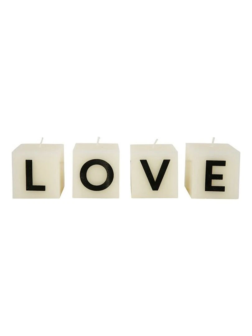 Bougies lettres LOVE X4 Blanc