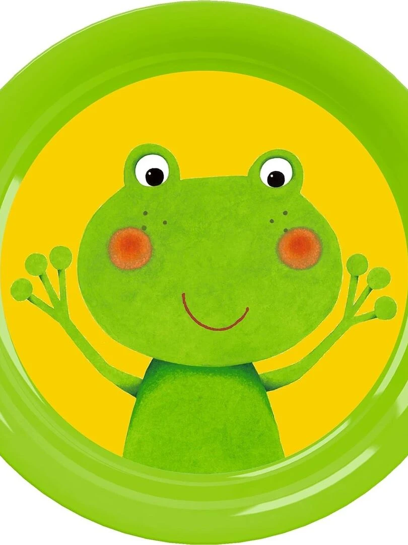 Assiette Grenouille Petits coquins effrontés Vert