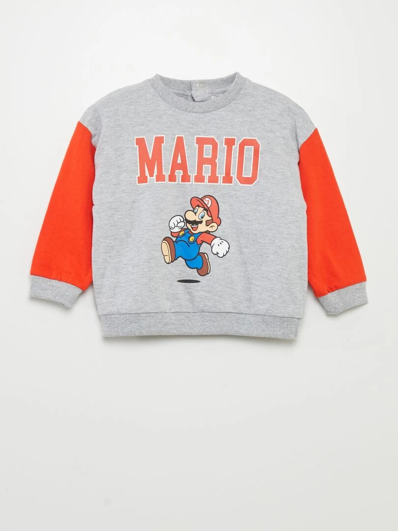 Pyjama long 'Super Mario' 2 pièces Gris/rouge