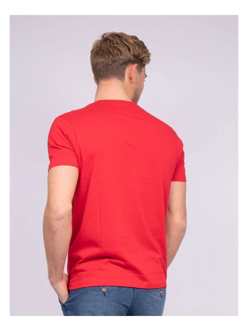 T shirt col rond pur coton NOWARE Rouge