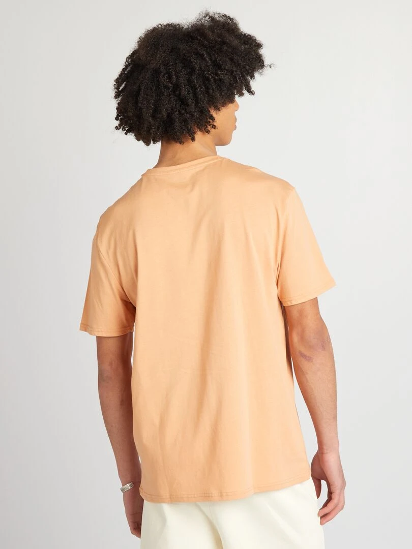 T shirt en jersey à col rond   Orange