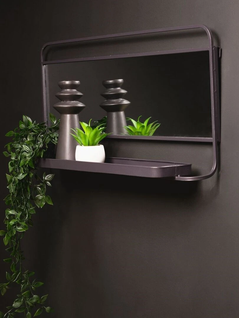 Grand miroir mural 'COZY' 'TODAY' Gris