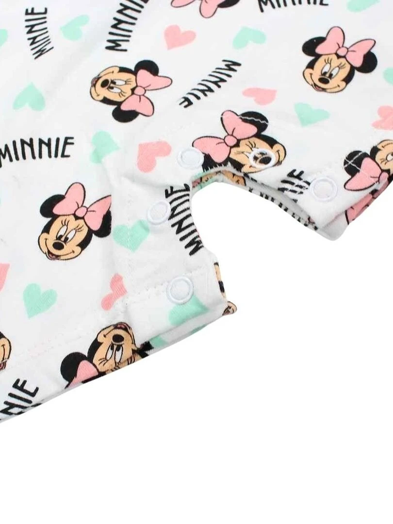 Disney   Combishort bébé fille imprimé Minnie en coton   Blanc