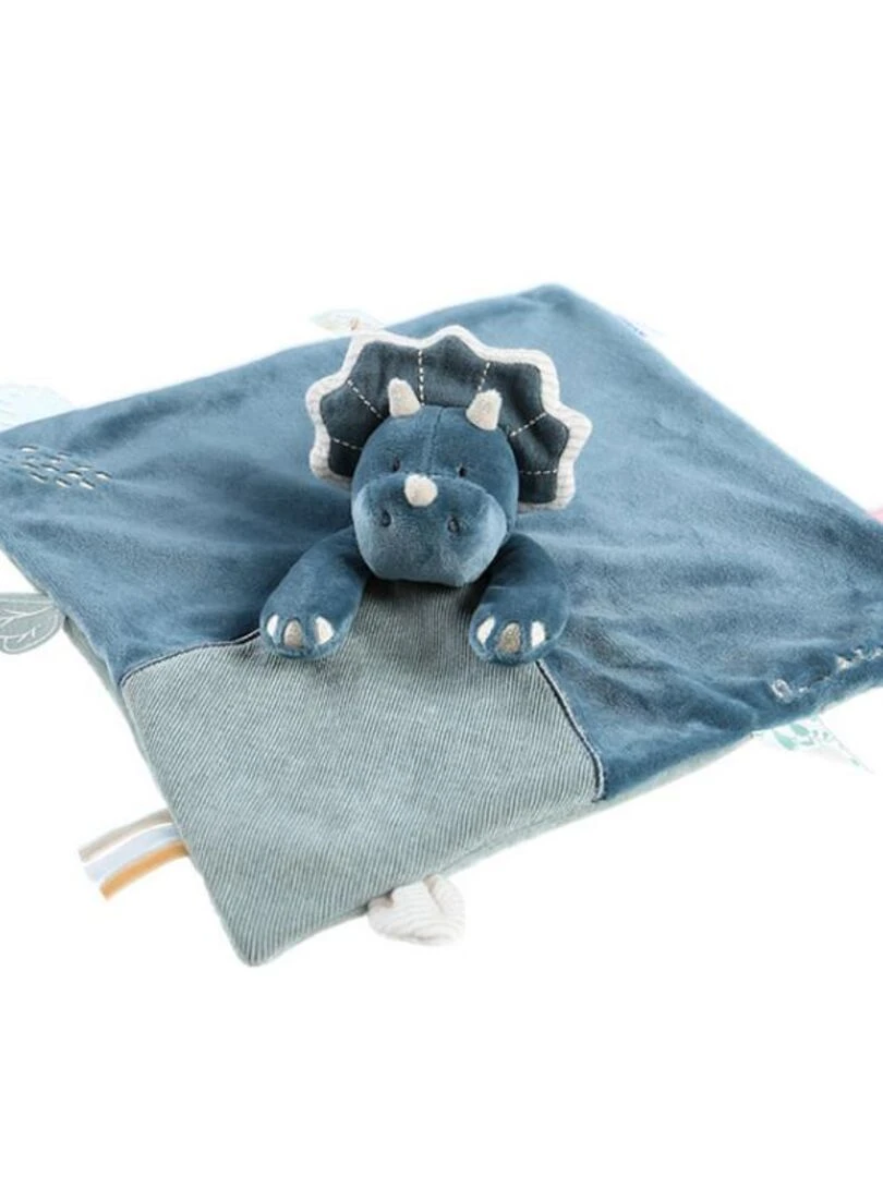 Doudou Plat Attache Sucette Ops Le Tricératops Tso Bleu