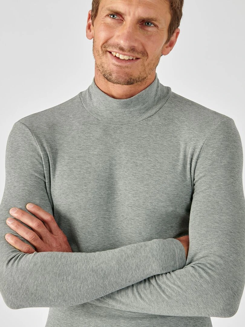 T shirt col montant Thermolactyl Sensitive Damart Gris chiné