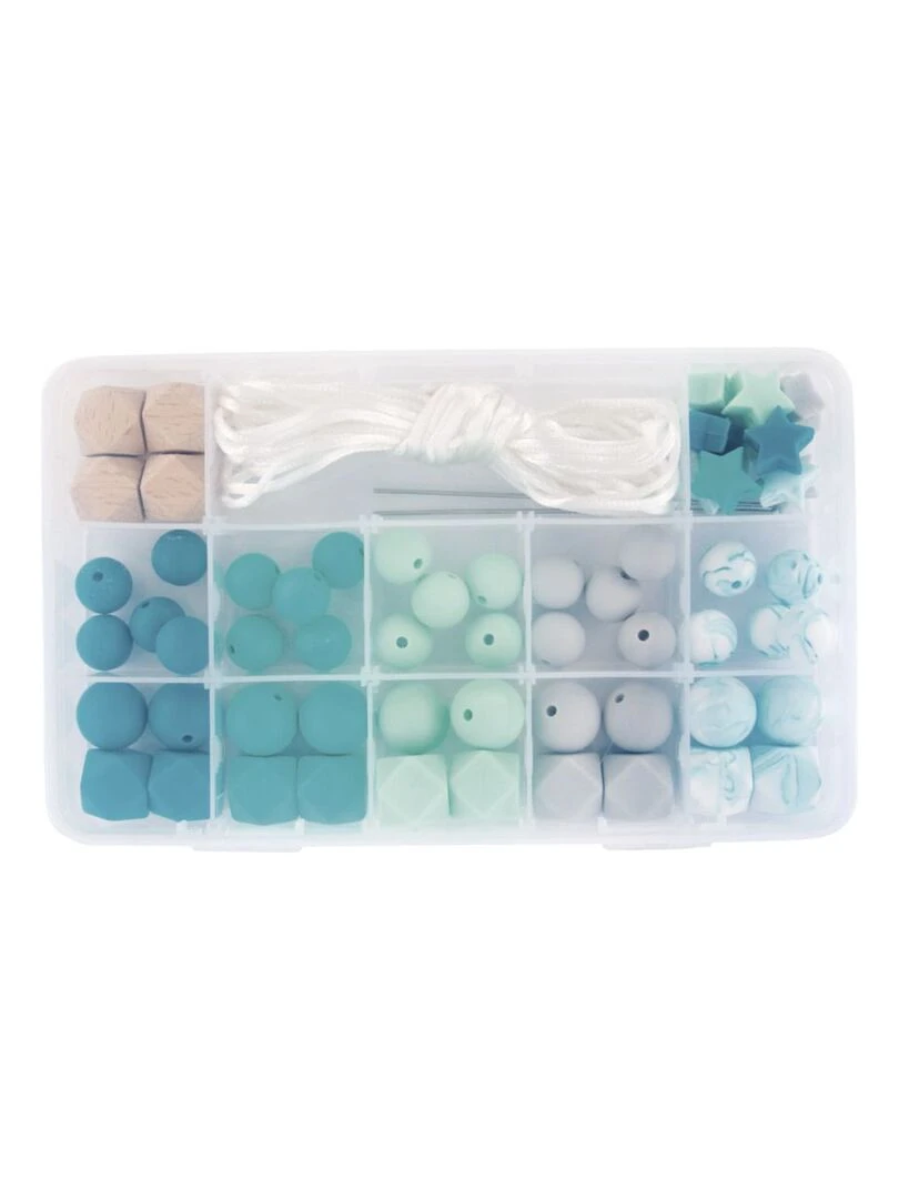 Coffret de perles en silicone   Vert menthe   N/A